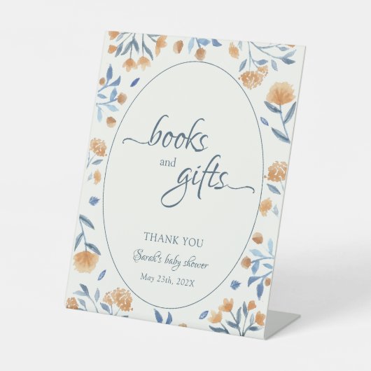 Wildblume Bücher & Geschenke Kinderdusche Sockelschild (Vorderseite)