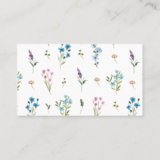 Wildblume Buchungsanfrage oder Buchung einer Babyk Visitenkarte (Rückseite)