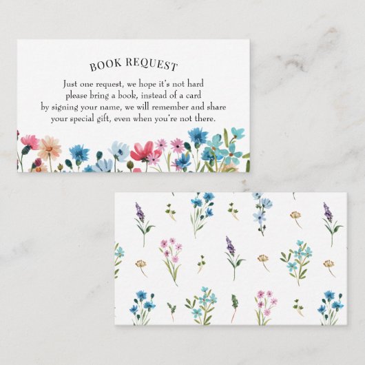 Wildblume Buchungsanfrage oder Buchung einer Babyk Visitenkarte (Vorne/Hinten)