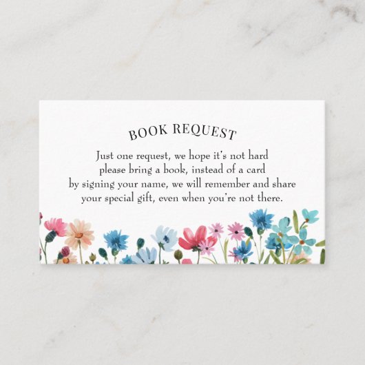 Wildblume Buchungsanfrage oder Buchung einer Babyk Visitenkarte (Vorderseite)