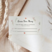 Wildblume Budget Brautparty schätzen, wie viele Begleitkarte