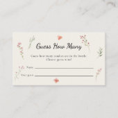 Wildblume Budget Brautparty schätzen, wie viele Begleitkarte (Vorderseite)