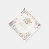 Wildblume Bunny Birthday Paper Napkin Serviette (Ecke)