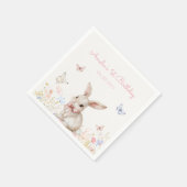 Wildblume Bunny Birthday Paper Napkin Serviette (Ecke)