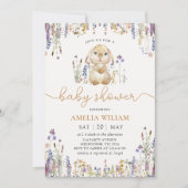 Wildblume Bunny Girl Baby Dusche Einladung (Vorderseite)