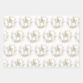 Wildblume Bunny Lamb Osterkaninchen Frühlingsgarte Geschenkpapier Set (Vorderseite 3)