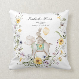 Wildblume Bunny & Lamb Wreath Neugeborene Ostern G Kissen