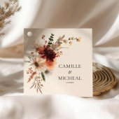 Wildblume Burgundy Wedding Geschenkanhänger