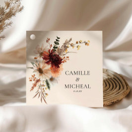 Wildblume Burgundy Wedding Geschenkanhänger