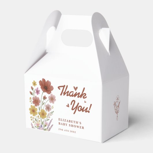 Wildblume Burnt Orange Babydusche Vielen Dank Geschenkschachtel (Vorderseite)