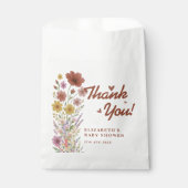 Wildblume Burnt Orange Babydusche Vielen Dank Geschenktütchen (Vorderseite)