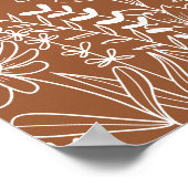 Wildblume Burnt Orange Boho Brautparty Poster (Ecke)