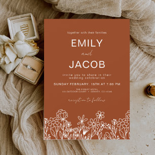 Wildblume Burnt Orange Botanische Hochzeit