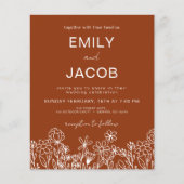 Wildblume Burnt Orange Botanische Hochzeit (Vorderseite)