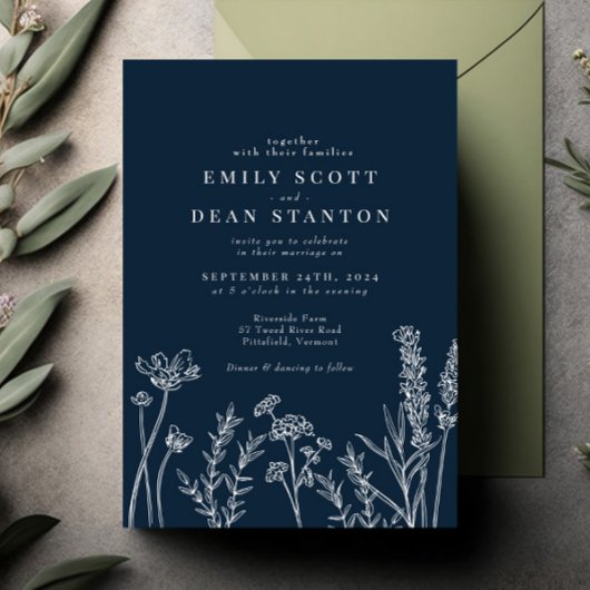 Wildblume Burnt Orange Einladung zur Hochzeit