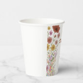 Wildblume Burnt Orange Floral Boho Babydusche Pappbecher (Rechts)