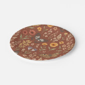 Wildblume Burnt Orange Floral Boho Pappteller (Schrägansicht)