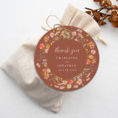 Wildblume Burnt Orange Floral Wedding Vielen Dank Geschenkanhänger