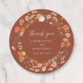 Wildblume Burnt Orange Floral Wedding Vielen Dank Geschenkanhänger (Vorderseite)