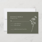 Wildblume Burnt Orange Wedding RSVP Card (Vorderseite)