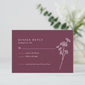 Wildblume Burnt Orange Wedding RSVP Card (Stehend Vorderseite)