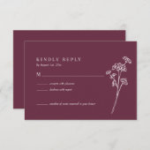 Wildblume Burnt Orange Wedding RSVP Card (Vorne/Hinten)