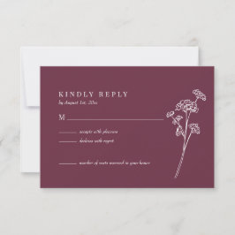 Wildblume Burnt Orange Wedding RSVP Card Karte