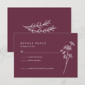 Wildblume Burnt Orange Wedding RSVP Card Karte (Vorne/Hinten)