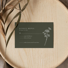 Wildblume Burnt Orange Wedding RSVP Card Karte