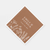 Wildblume Burnt Orange Wedding Serviette (Ecke)
