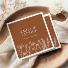 Wildblume Burnt Orange Wedding Serviette