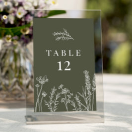 Wildblume Burnt Orange Wedding Tischnummer