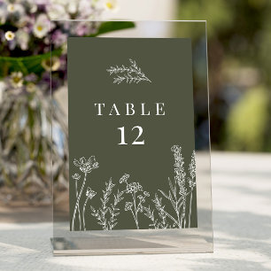 Wildblume Burnt Orange Wedding Tischnummer