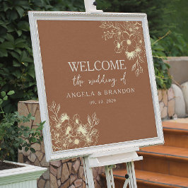Wildblume Burnt Orange Wedding Welcome Poster