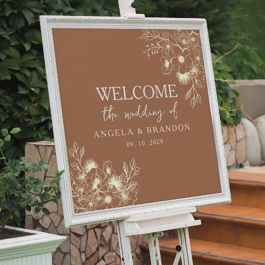Wildblume Burnt Orange Wedding Welcome Poster