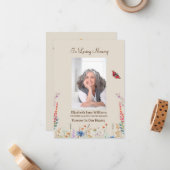 Wildblume & Butter Beerdigungsgebet Mitteilungskarte (Vorderseite/Rückseite Beispiel)