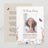 Wildblume & Butter Beerdigungsgebet Mitteilungskarte (Vorne/Hinten)