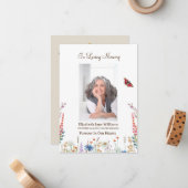 Wildblume & Butter Beerdigungsgebet Mitteilungskarte (Vorderseite/Rückseite Beispiel)