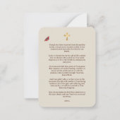 Wildblume & Butter Beerdigungsgebet Mitteilungskarte (Rückseite)