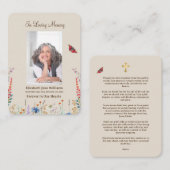 Wildblume & Butter Beerdigungsgebet Mitteilungskarte (Vorne/Hinten)