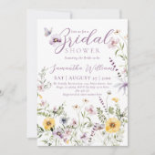 Wildblume Butterflay Lila Brautparty Einladung (Vorderseite)