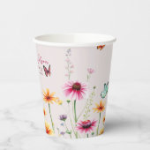 Wildblume Butterflies Baby in Bloom Baby Dusche Pappbecher (Links)