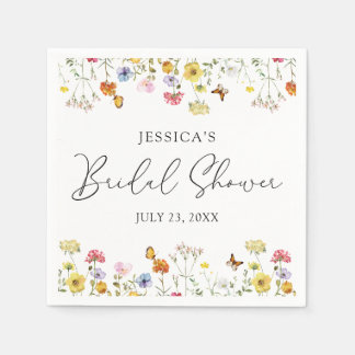 Wildblume Butterflies Boho Brautparty Serviette