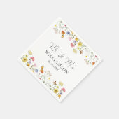 Wildblume Butterflies Boho & Mrs. Wedding Serviette (Ecke)