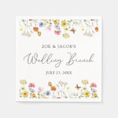 Wildblume Butterflies Boho Wedding Brunch Serviette (Vorderseite)