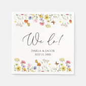 Wildblume Butterflies Boho wir Hochzeit machen Serviette (Vorderseite)