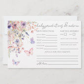 Wildblume Butterfly Baby Advice Predictions Card (Vorderseite)