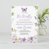 Wildblume Butterfly Baby Dusche Einladung (Stehend Vorderseite)