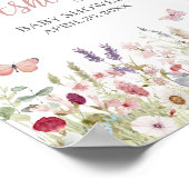 Wildblume Butterfly Baby Dusche Willkommen Poster (Ecke)