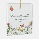 Wildblume Butterfly Baby Girl 1. Weihnachten Keramikornament (Rechts)